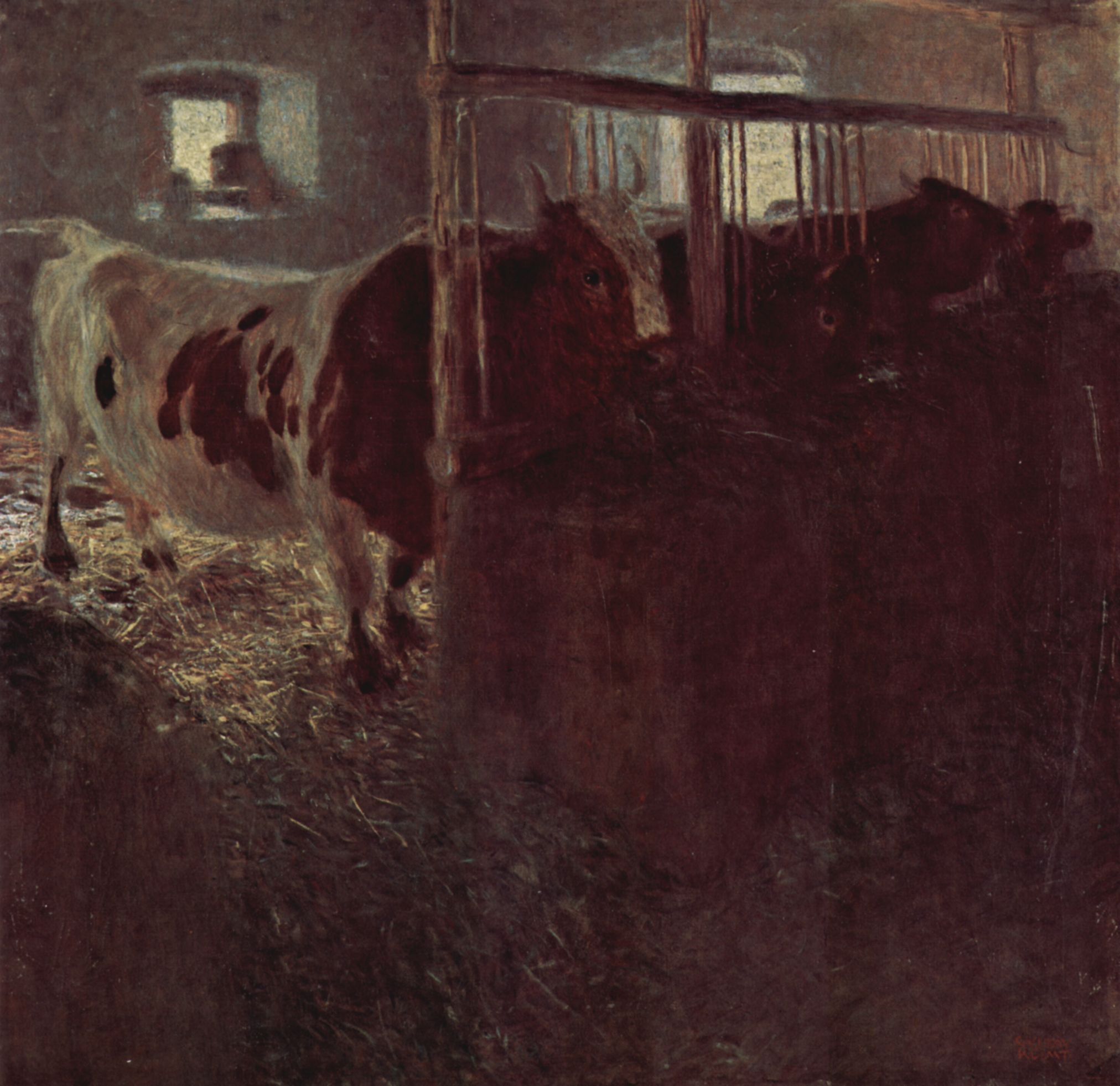 Gustav Klimt - Cows in the barn 1900